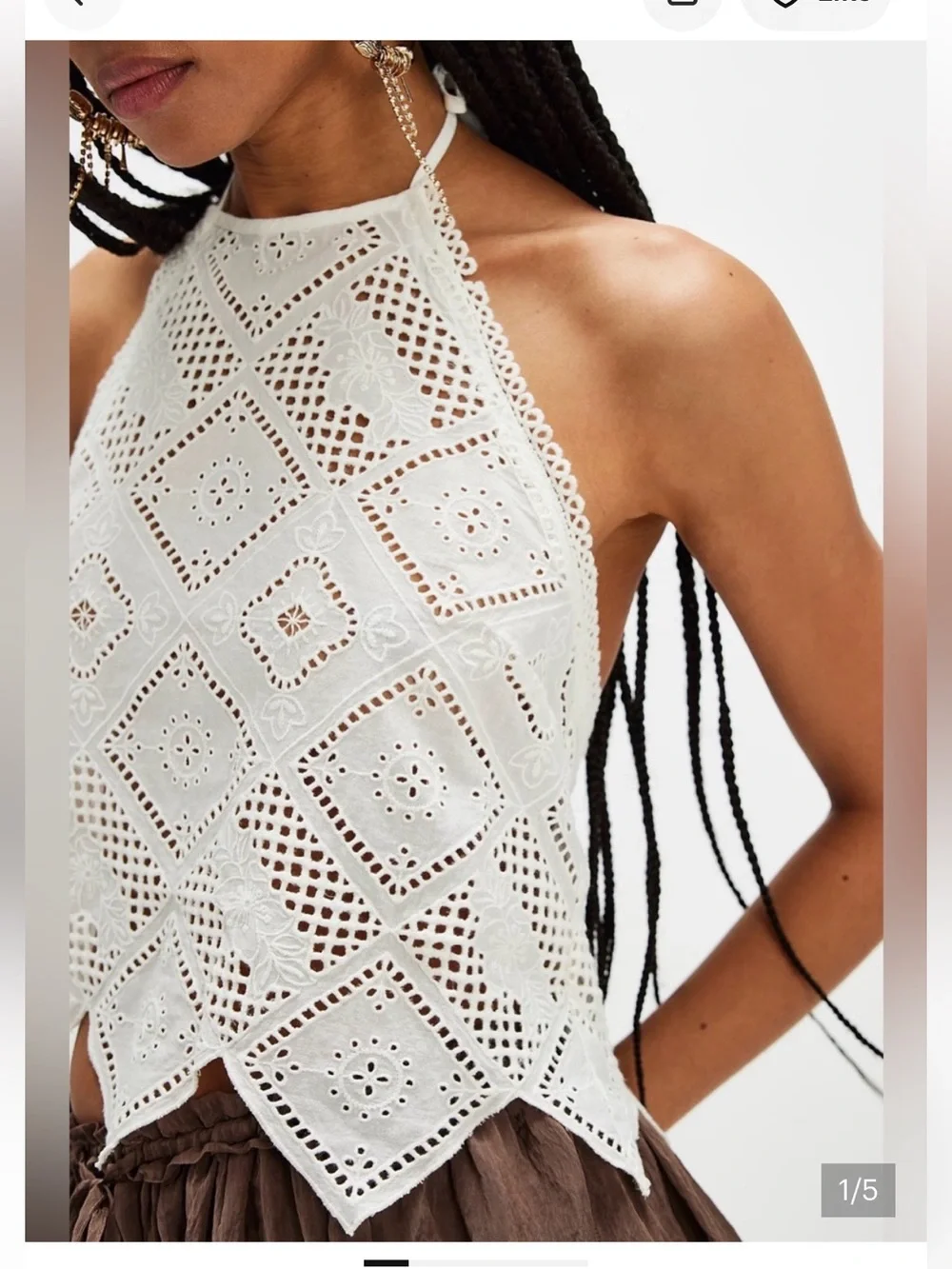Free People Lace Halter Tank
